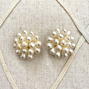 Vintage Pearl Cluster Earrings
